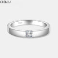 0.3CT Princess Square Cut Moissanite Ring for Men and Women S925 Pure Silver Laboratory Diamond Couple Wedding Jewelry