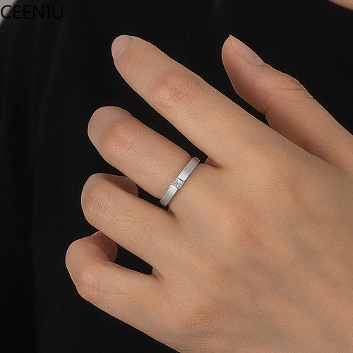 0.3CT Princess Square Cut Moissanite Ring for Men and Women S925 Pure Silver Laboratory Diamond Couple Wedding Jewelry
